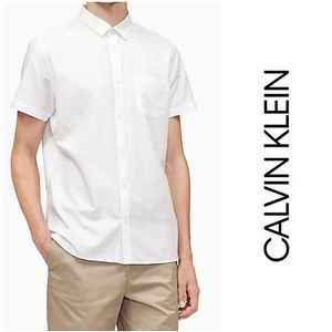 Calvin Klein Cotton Short Sleeve Button Down Shirt